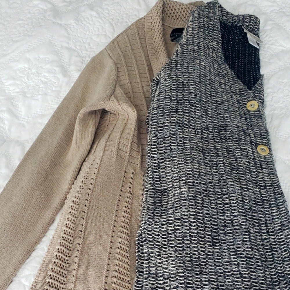 Two Long Cardigans - Coldwater Creek & Cynthia Rowley